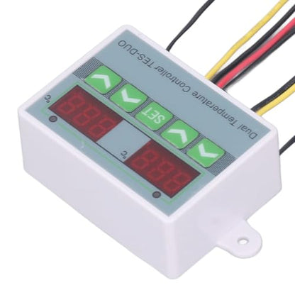 Dual Temperature Controller Digital Thermostat with Data Storage Safety Alarm for Reptile Refrigerator Freezer Incubator ABS Material (DC24V) - size: DC24V, style: DC24V