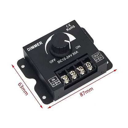 HiLetgo 2-in-1 LED Dimmer Switch 12V-24V 30A 360W Adjustable Voltage Regulator Brightness Controller for 5050 LED Strip Light