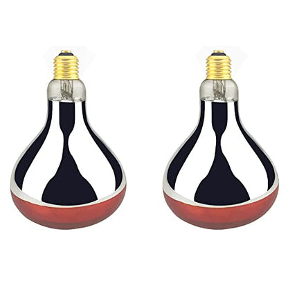 Heat Lamp Bulb R115 125 Watt 2 Pack Infrared Glass Lamp Bulb for Food Service, Brooder Bulb, Chicks, Pet, Bathroom, Light Therapy, Reptiles and Amphibian Use E26 Base - style: R115/125W