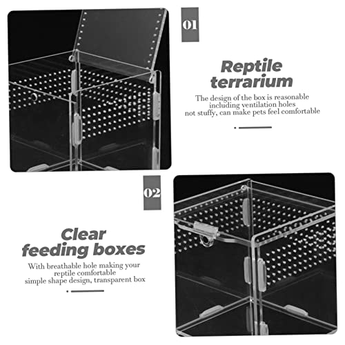 BESPORTBLE Portable Reptile Terrarium Aquarium Fish Breeder Box Observation Case for Lizards - size: 9.5x9cm