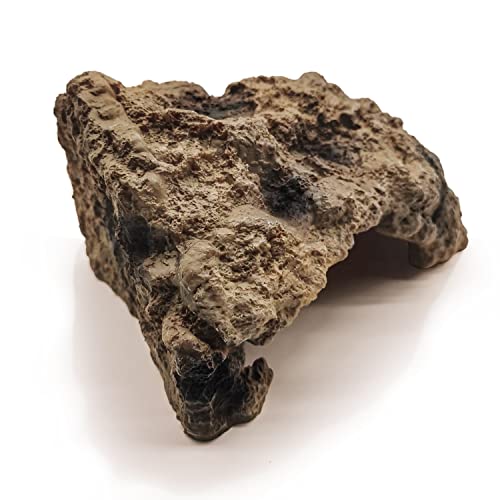 Reptile Simulation Rock Cave Hideouts Terrarium Habitat Décor Bearded Dragon Hideout for Turtles Lizards Snakes Crab (Large)