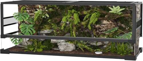 Garvee 67 gal Reptile Tall Glass Terrarium, 48 in x 18 in x 18 in Reptile Tank Double Hinge Door with Top Screen Ventilation, Easy Assembly