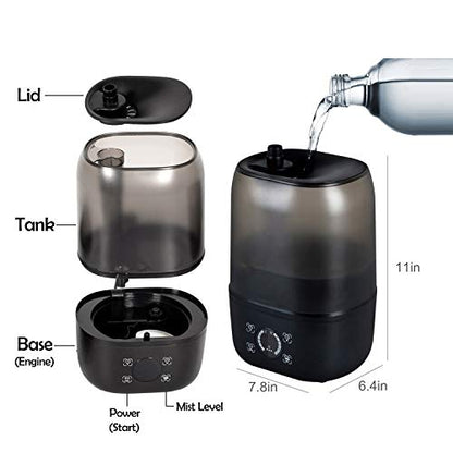 Reptile Humidifier Digital Timing Fog Machine with Double Hose & 4 Liter Reservoir, Automatic Terrarium Fogger for Reptiles/Amphibians/Herps/Vivarium