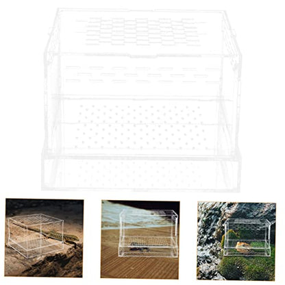 Clear Hatching Container with Lid for Spider Scorpion Reptile Breeding Box with Ventilation for Jumping Spider Transparent Terrarium