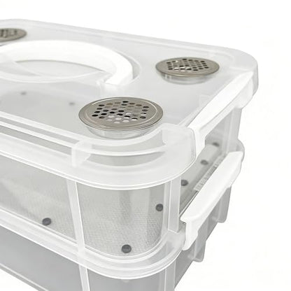Mealworm Breeding Kit | Odor Resistant with Ventilated Lid,Mealworm Breeding Bins | for Reptiles, Birds, Chickens, Lizards, Bearded Dragon, Frogs, Tortoises