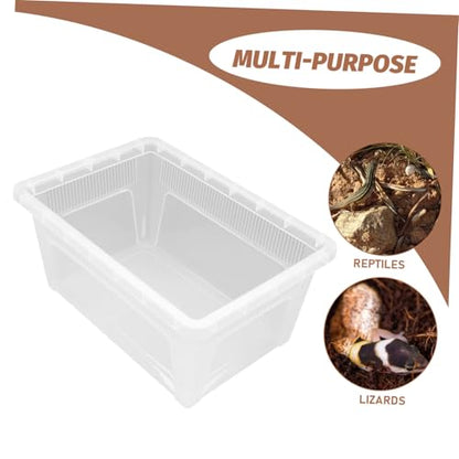 balacoo Reptile Feeding Box Transparent Breeding Container Lightweight and Enclosure for Display and Transport of Reptiles No Lid for Optimal Airflow