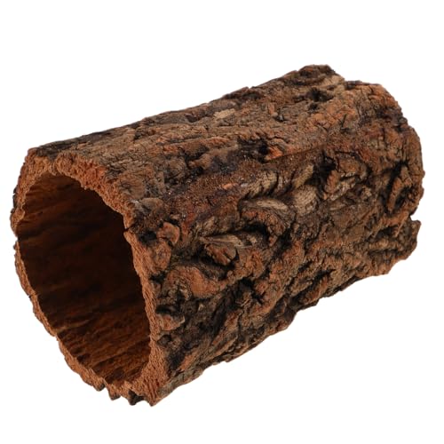 DECHOUS Natural Cork Round Reptile Hideaway - 7. 87x4. 7 Inch Terrarium Decor Tree Bark Reptile Hide Cave for Leopard Gecko Crested Gecko and Amphibians
