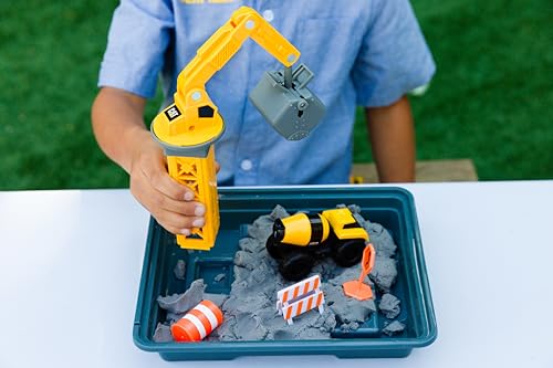 CAT Dig N Build Concrete Playset 12-oz Moldable Concrete Compound, Crane, 2 Little Machines Vehicles, Construction Molds & Easy-Cleanup Tray, Sensory STEM Kit for Kids Ages 3 + - style: Concrete