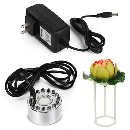 Mist Maker Fogger, Water Pond Fountain Fogger for Water Fountain Pond Pot Rockery Sink (Basic Style, with Colored Light) - size: With Colored Light, style: Basic Style