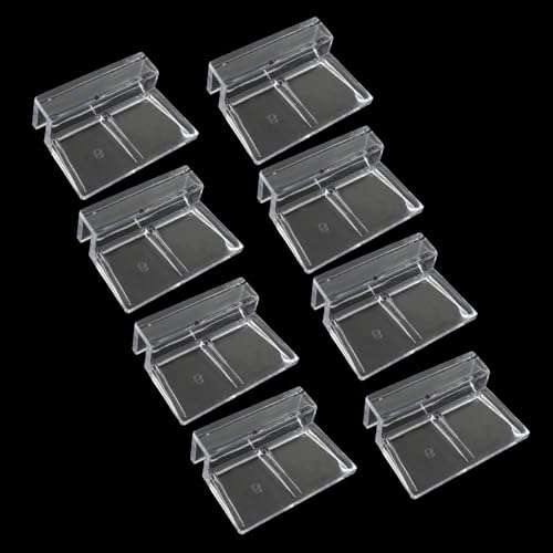 Murtenze 8 PCS Aquarium Lid Clips, 6mm Clear Acrylic Fish Tank Holder Support Clamps for Rimless Aquariums - size: 6mm