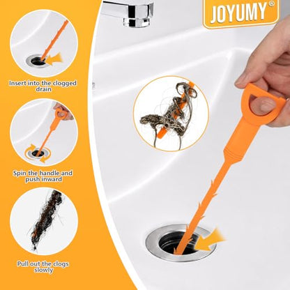 Drain Snake Clog Remover—60inch Sink Snake Brush,20inch Multi-tooth Clog Remover,18inch Cleaning Brush,Drain Auger Cleaner Tool Set for Bathtub,Fish Tank,Sewer,Kitchen Sink,Drainage Pipe(7PCS) - style: 7SET Light Duty