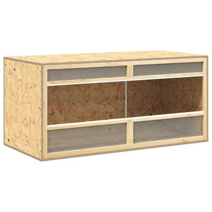 vidaXL Terrarium Small Animal Pet Supply Reptile Habitat Cage Glass Terrarium Jar Kit Feeding Box Engineered Wood 39.4"x18.5"x18.5" - size: 39.4" x 18.5" x 18.5"