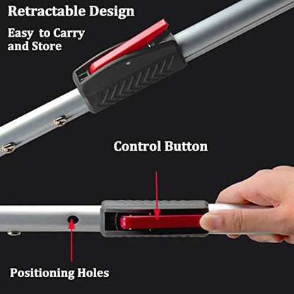 87'' Telescopic Snake Tongs, Aircraft-Grade Aluminum Alloy Reptile Grabber Rattle Snake Catcher Wide Jaw Handling Tool with Lock for Hunting Game Finders