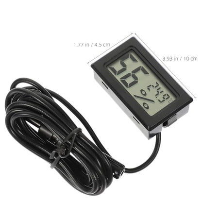 KOMBIUDA 2pcs Reptile Tank Thermometer Hygrometer, Digital Celsius Temperature Humidity Meter, Plastic for Terrarium, Vivarium, Reptile Habitat & Indoor