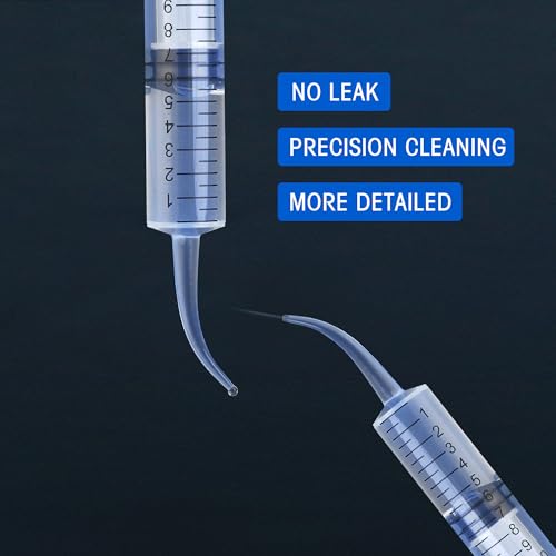7Pack Wisdom Teeth Syringe, 12ml/cc Dental Syringe with Curved Tip & Measurement, Curved Dental Irrigation Syringe, Disposable Sealed for Dental Care, Oral Tonsil Stone, Feeding, Liquid Injection - style: 12ml/cc Curved Tip