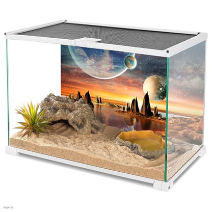 AWERT 36x18 inches Galaxy Aquarium Background Space Theme View of The Planets from Earth Fish Tank Background Hot Desert Terrarium Background - size: 36x18in/90x45cm