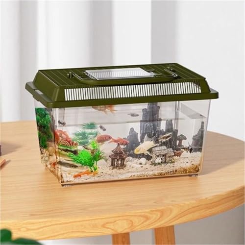 Reptile Tank Handheld Turtle Container for Observation of Feeding Box Easy Assembly(Large) - size: Large