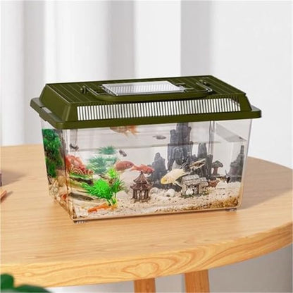 Reptile Tank Handheld Turtle Container for Observation of Feeding Box Easy Assembly(Medium) - size: Medium