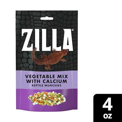 Zilla Reptile Food Munchies Vegetable Mix With Calcium, 4-Ounce