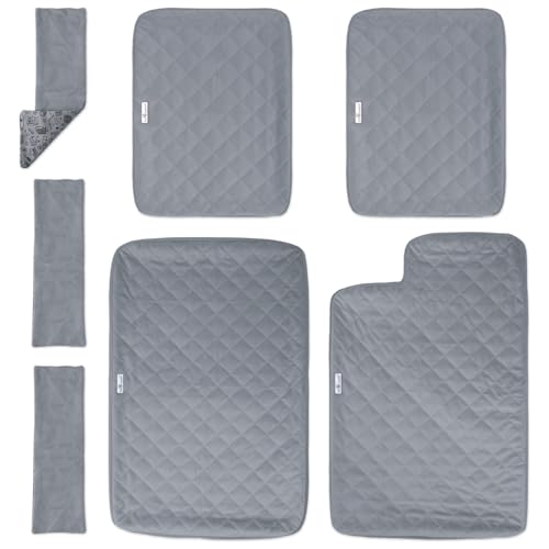 Paw Inspired Fitted Fleece Liners for Ferret Nation, Critter Nation Cage for Ferrets, Rats, Chinchillas, Hedgehogs & Other Small Animals (Gray, Double Unit Set) - color: Gray, size: Double Unit Combo