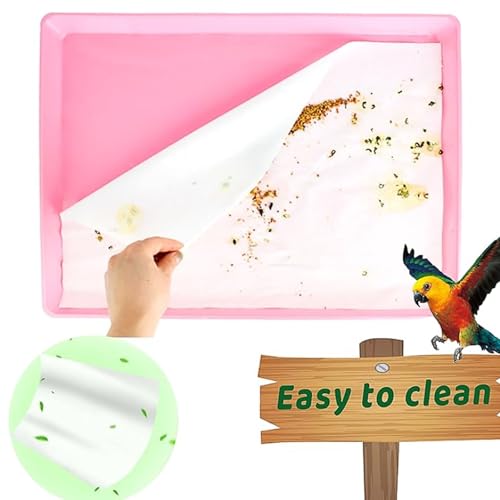 ZIQON 100 Pcs Bird Cage Liner Papers Big Size Cage Paper Liners Disposable Cage Paper Liners Precut Absorbent Cushion Pad Mat Accessories for Pet Bird Parrot - size: 12.5*20.5