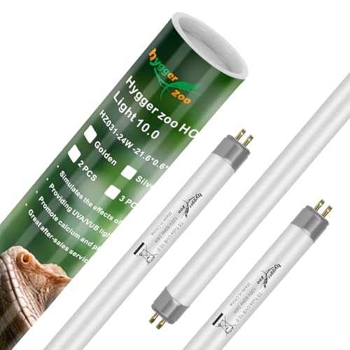 3-Pack UVB Reptile Light 10.0 Bulb 24W T5 Fluorescent Desert Lamp UVA for Bearded Dragon Tortoise Reptile & Amphibian - size: 24W-3PCS
