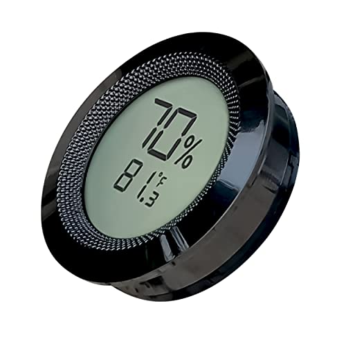 Prestige Import Group Round 2" Digital Hygrometer Thermometer for Cigar Humidors - Gun Metal - 1 Piece - color: Gun Metal, size: 1 Piece