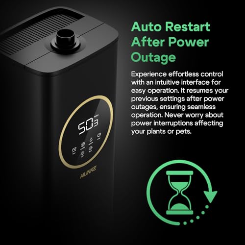 Humidifier for Plants Indoor, Reptile Fogger with Humidity Control - 2.1Gal/8L Cool Mist Humidifier with Humidity Probe/Expandable Hose, Terrarium, Greenhouse, Grow Tent, Houseplants, Reptiles