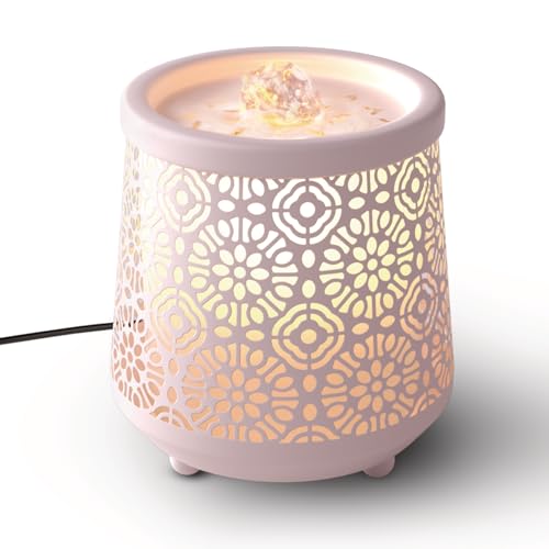 Homedics Indoor Relaxation Fountain with Light & Natural Sound, Tabletop Water Fountain for Home or Office, Small Indoor Water Fountain with Quiet Pump, Soothing Zen Desktop Decor (Pink) - color: Pink