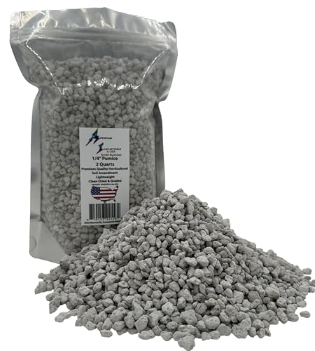 Pumice for Plants Bonsai 2 Quarts 1/4" Succulent Cactus Indoor Plants Horticultural Soil Amendment Additive Regulates Moisture High Porosity Fast Drainage Aeration Awesome Industries - color: 1/4" Pumice, size: 2 Quarts