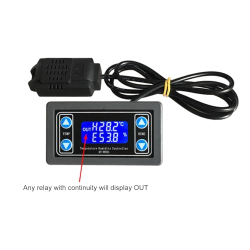Digital Thermostat Humidistat Controller Dual Relay Output Temperature Humidity Control Module for Greenhouse Reptile Terrarium ABS Plastic