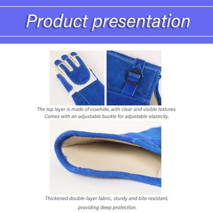 Animal Handling Gloves Leather Multipurpose Glove For Grooming, Bite Proof For Cat Dog Bird Falcon Livestock Snake