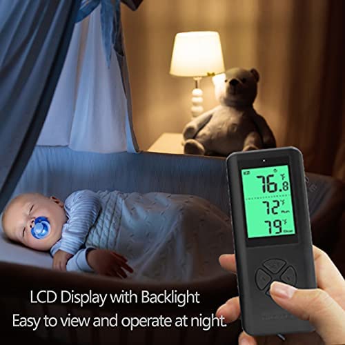 Digital WTC200 Wireless Thermostat Plug-in Temperature Controller Outlet, Remote Temp Controller, Thermometer Heating Cooling Mode for Fan Heater Greenhouse Home Brew Reptile - Black