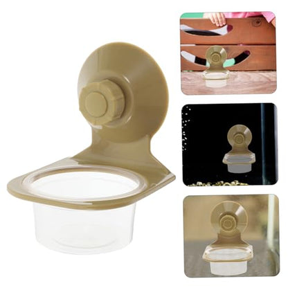 BESPORTBLE Robust Material Reptile Food Water Bowl Capacity Suction Cup Fixed for Tortoises Lizards Geckos Chameleons
