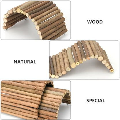 Gadpiparty Natural Solid Wood Reptile Hiding House and Small Pet Shelter Set, Small and Large Size Wooden Hideout for Tortoise, Hamster, Lizard, and Reptile Enclosure Decor