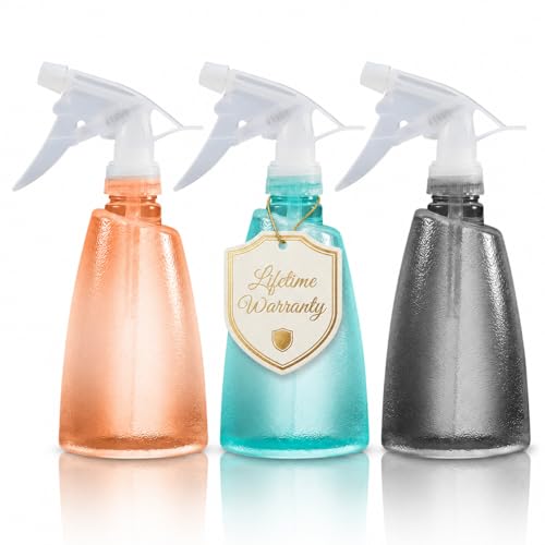 3 Pcs Spray Bottle for Plants - 17 Oz Spray Bottle for Hair with Adjustable Nozzle, Plastic Squirt Bottles with Non-Slip Texture & Ergonomic Grip - Versatile Bottles for Watering, Styling & Cleaning