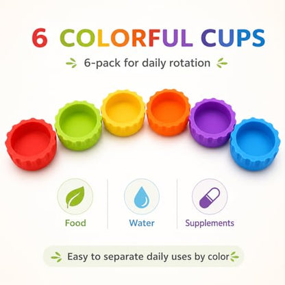 Meow&Woof Crested Gecko Feeding Cups, 6 Pack Small Silicone Reptile Food and Water Cups, 0.2 oz Gecko Food Dish for Crested Gecko, Leopard Gecko, Tarantula, Isopods and Hermit Crabs - color: 6 pack