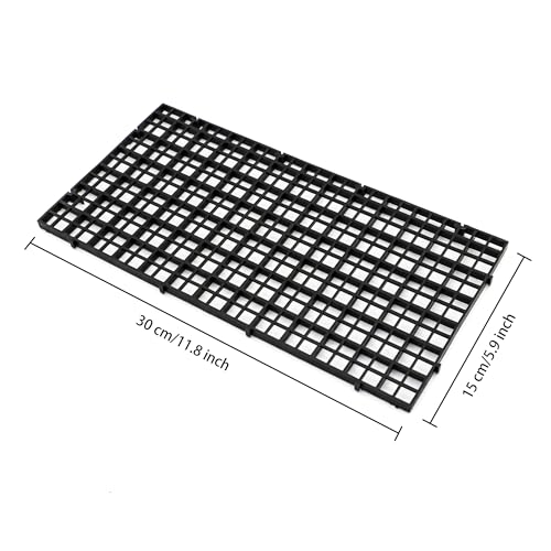 Aquarium Fish Tank Bottom Isolation 8 Pcs, Plastic Egg Crate Grid Divider Tray Egg (S 8pcs Black) - size: S 8pcs Black