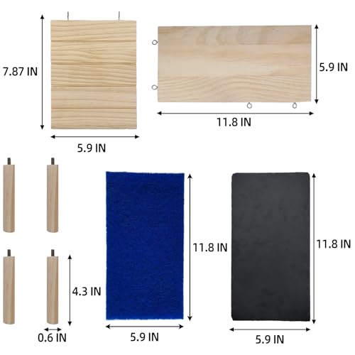 Bearded Dragon Platform Wooden Reptile Hideout Cave Climbing Tank Accessories with Reptile Basking Rock for Leopard Gecko Lizard Tortoise (Medium, 11.8 × 5.9 Inches) - size: Medium