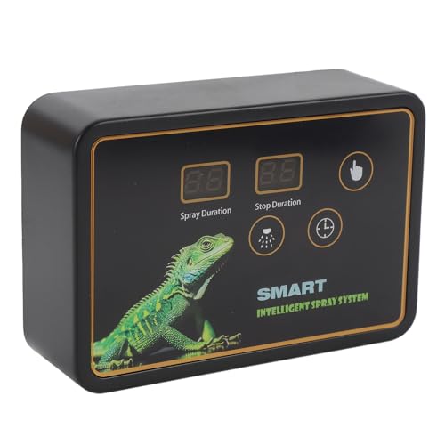 banapoy Automatic Reptile Misting System, DC 5V Quiet Reptile Humidifier with Timer & 360 Adjustable Nozzles & Touch Control for Rainforest Tank Lizard Chameleon Snake Plants (US Plug)