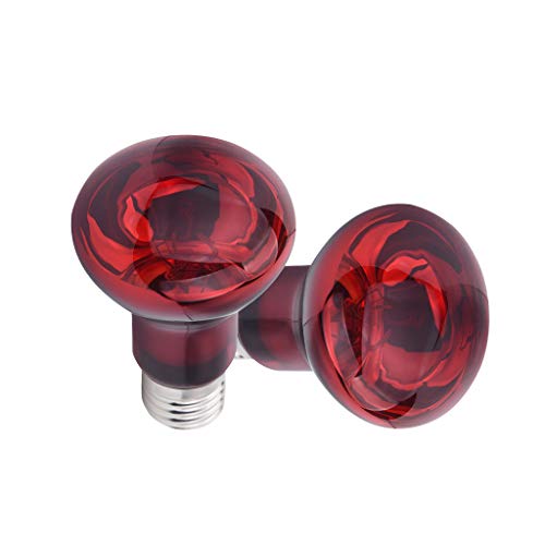 100W Infrared Heat Lamp Bulb E26 Base Red Basking Spot Light for Reptile Terrarium, Non-Disruptive Night Heater for Bearded Dragons Snake Turtle and Amphibian 2 Pack
