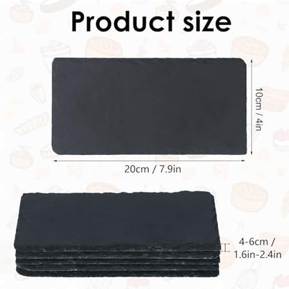 16 Pack 4 x 8 Inch Slate Cheese Boards, Black Rectangle Slate Charcuterie Boards, Natural Charcuterie Stone Plates for Parties, Gifts, and Special Events, Cheese, Sushi, Food. - size: 16 Pack 4 x 8 Inch