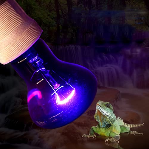 100W Night Heat Lamp Reptile Heat Bulb Heat Emitter Pet Heating Lamp Infrared Moonlight UVA Basking Spot Lamp E26 Lamp for for Reptile and Amphibian Lizard Turtle Snake Bearded Dragon,2-Pack
