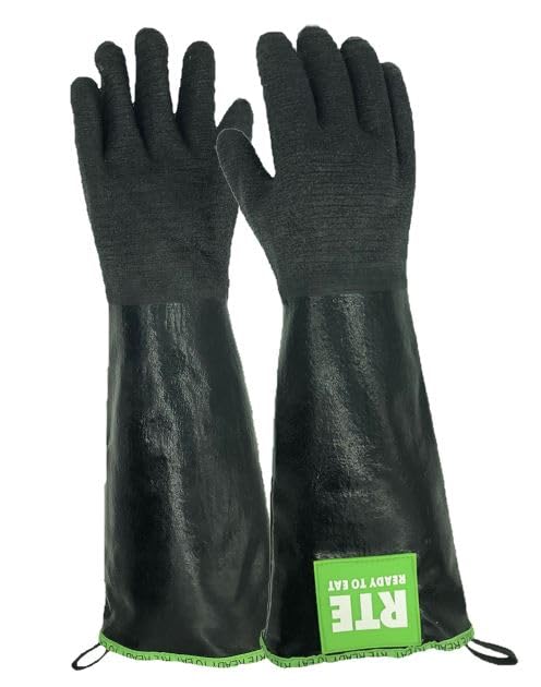 Oil Shield, 18" High Temperature,100% Neoprene Glove, Size Small, Black - size: Small