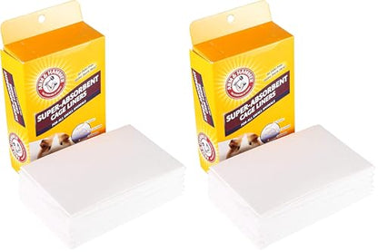 Arm & Hammer Super Absorbent Cage Liners for Guinea Pigs, Hamsters, Rabbits & Small Animals, Odor Control Cage Tray Liners for Wire or Mesh Grate Cages, Trim to Fit, 7 Count (Pack of 2) - size: 7 Count (Pack of 2)