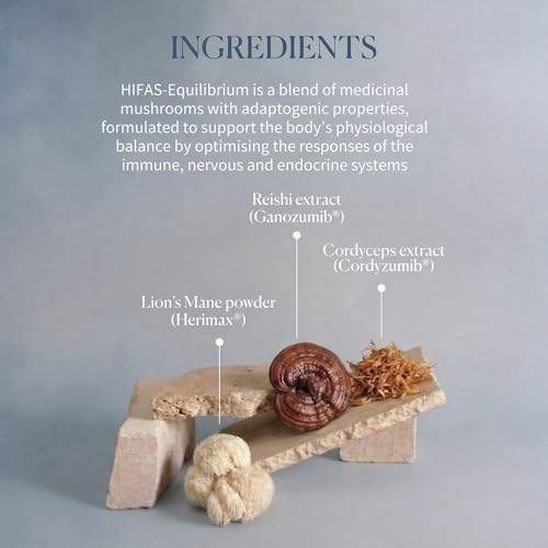 Hifas Equilibrium - Mushroom Complex with Organic Lions Mane, Cordyceps and Reishi - Stress and Mood Support Supplement - 60 Vegan Mushroom Capsules
