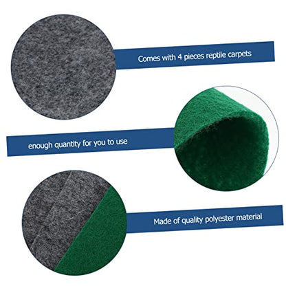 balacoo 8pcs Reptile Carpet Bedding Mat Substrate for Snakes Geckos and Tortoises and Easy to Clean Grey Mats for Terrarium Use