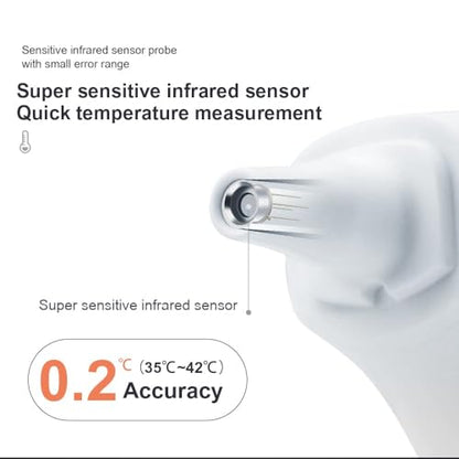 Berrcom 2-in-1 Forehead and Ear Thermometer with Magnetic Probe - Medical Digital Infrared Thermometer for Adults, Kids and Babies, 1s Fast Reading, LED Display, Auto Power Shut Off - color: white