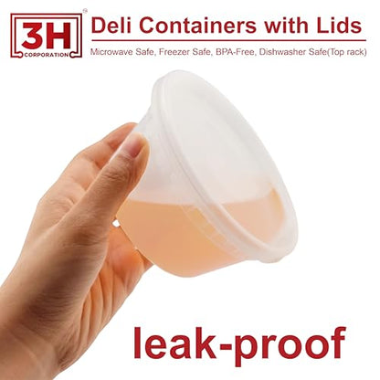 12 oz Food Storage Containers with Lids (240 Set/480 Piece) Small Deli Containers for Soup, Freezer Microwave Safe, BPA-Free Plastic, Stackable Snack Leakproof Leftover Organizers - size: 12 oz - 240 Sets