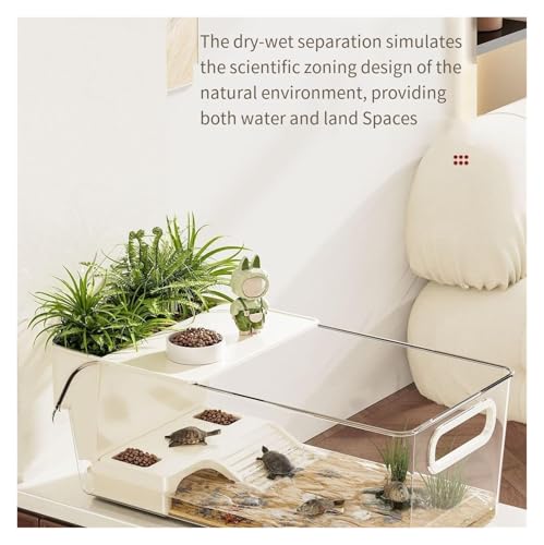 Desktop Terrapin & Crab Tank - Compact Habitat for Home & Office Small Reptile Terrarium(Small) - size: Small